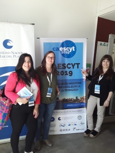 Paula Carballo, Verónica Xhardez y Viviana Ramallo en el CAESCYT - Mar del Plata 2019